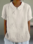 Blouses Simple Été impression en 3D Coton Aucune élasticité Col Châle Régulier Droit Régulier pour Femmes