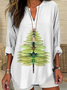 Blouses Simple Été Libellule Polyester Aucune élasticité Ample Demi Manche Col Châle Droit pour Femmes