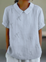 Blouses Simple Été impression en 3D Coton Aucune élasticité Col Châle Régulier Droit Régulier pour Femmes