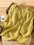 Blouses Femmes Simple Plain Printemps / Automne Quotidien Lotus Feuille Collier Manches Longues Régulier Droit Régulier