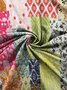 Blouses Femmes Simple Floral Été Aucune élasticité Ample Col Châle Régulier Droit Régulier