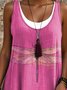 Femmes Libellule Violet Col Rond Confortable Robe Mi-Longue Décontracté