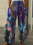 Pantalons Décontracté Floral Printemps / Automne Polyester Naturel Quotidien Coupe Régulière Pantalon droit Régulier pour Femmes