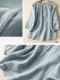 Blouses Femmes Simple Plain Printemps / Automne Quotidien Lotus Feuille Collier Manches Longues Régulier Droit Régulier