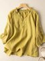Blouses Femmes Simple Plain Printemps / Automne Quotidien Lotus Feuille Collier Manches Longues Régulier Droit Régulier