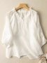 Blouses Femmes Simple Plain Printemps / Automne Quotidien Lotus Feuille Collier Manches Longues Régulier Droit Régulier
