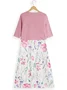Deux Pièces Ensembles Urbain Floral Été Polyester Micro-élasticité Quotidien Coupe Régulière Robe Trapèze avec Manteau pour Femmes