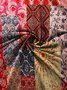 Blouses Femmes Simple Floral Été Aucune élasticité Ample Col Châle Régulier Droit Régulier