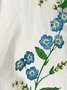 Blouses Femmes Élégant Floral Été Coton Domestique Col Rond Régulier Droit Régulier