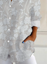 Chemises Femmes Décontracté Floral Printemps / Automne Polyester Quotidien Ample Boucle Régulier Col de Chemise