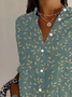 Chemises Décontracté Floral Printemps / Automne Polyester Quotidien Régulier Droit Régulier Col de Chemise pour Femmes