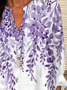Blouses Femmes Simple Floral Été Coton Aucune élasticité Ample Demi Manche Régulier Droit