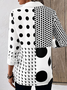 Chemises Pois Polka Décontracté Printemps / Automne Micro-élasticité Coupe Régulière Régulier Trapèze Régulier Col de Chemise pour Femmes
