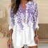 Blouses Femmes Simple Floral Été Coton Aucune élasticité Ample Demi Manche Régulier Droit