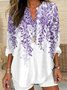 Blouses Femmes Simple Floral Été Coton Aucune élasticité Ample Demi Manche Régulier Droit