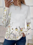 T-shirts Femmes Décontracté Floral Printemps / Automne Imprimé Micro-élasticité Quotidien Ample Jersey Régulier