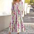 Femmes Floral Blanc Col Rond Confortable Robe Maxi Décontracté