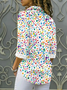 Chemises Pois Polka Décontracté Printemps / Automne Coton Micro-élasticité Régulier Trapèze Régulier Col de Chemise pour Femmes