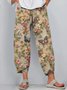 Pantalons Décontracté Floral Printemps / Automne Polyester Naturel Quotidien Coupe Régulière Pantalon à la cheville Trapèze pour Femmes