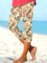 Pantalons Décontracté Floral Printemps / Automne Polyester Naturel Quotidien Pantalon coupe slim Trapèze Élasticité moyenne pour Femmes