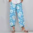 Pantalons Décontracté Floral Printemps / Automne Coton Naturel Quotidien Pantalon à la cheville Pantalons à Jambe Large Régulier pour Femmes