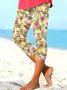 Pantalons Décontracté Floral Printemps / Automne Naturel Quotidien Serré Legging Régulier Élasticité moyenne pour Femmes