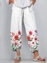 Pantalons Femmes Décontracté Floral Printemps / Automne Coton Naturel Micro-élasticité Quotidien Pantalons à Jambe Large Régulier