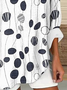 Blouses Femmes Décontracté Printemps / Automne Abstrait Pois Polka Col V Imprimé Aucune élasticité Ample en Mélangé de Coton Régulier