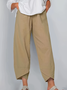 Pantalons Décontracté Plain Été Polyester Naturel Quotidien Ample O-Ligne Régulier pour Femmes
