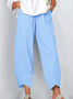 Pantalons Décontracté Plain Été Polyester Naturel Quotidien Ample O-Ligne Régulier pour Femmes