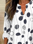 Blouses Femmes Décontracté Printemps / Automne Abstrait Pois Polka Col V Imprimé Aucune élasticité Ample en Mélangé de Coton Régulier