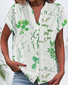 Chemises Décontracté Floral Été Polyester Col V Micro-élasticité Manches Courtes Régulier Boucle pour Femmes