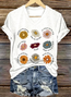 T-shirts Femmes Décontracté Floral Été Coton Micro-élasticité Quotidien Manches Courtes Trapèze Régulier