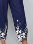 Pantalons Femmes Décontracté Floral Été Polyester Naturel Aucune élasticité Quotidien Ample Régulier