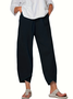 Pantalons Décontracté Plain Été Polyester Naturel Quotidien Ample O-Ligne Régulier pour Femmes