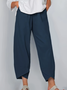Pantalons Décontracté Plain Été Polyester Naturel Quotidien Ample O-Ligne Régulier pour Femmes