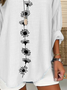 Blouses Décontracté Floral Printemps / Automne Aucune élasticité Quotidien Ample en Mélangé de Coton Régulier Régulier pour Femmes