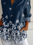 Chemises Femmes Décontracté Floral Printemps / Automne Polyester Quotidien Manches Longues Régulier Régulier Col de Chemise