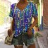 T-shirts Décontracté Floral Été Micro-élasticité Quotidien Manches Courtes Régulier Trapèze Régulier pour Femmes