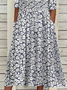 Femmes Floral Comme Image Col Rond Confortable Imprimé Robe Maxi Décontracté