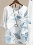 Deux Pièces Ensembles Femmes Décontracté Floral Été Polyester Imprimé Naturel Quotidien Col Rond Top Avec Pantalons