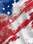 T-shirts Femmes Décontracté Été Drapeau des États-Unis Micro-élasticité Quotidien Manches Courtes Col Rond Régulier Régulier