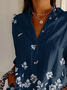 Chemises Femmes Décontracté Floral Printemps / Automne Polyester Quotidien Manches Longues Régulier Régulier Col de Chemise