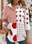 Chemises Femmes Pois Polka Décontracté Printemps / Automne Coton Micro-élasticité Coupe Régulière Régulier Trapèze Col de Chemise