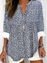 Blouses Femmes Élégant Floral Été Aucune élasticité Quotidien Demi Manche Col Châle Droit Régulier