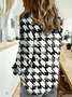 Chemises Femmes Décontracté Pied-de-poule Printemps / Automne Polyester Micro-élasticité Coupe Régulière Manches Longues Régulier Col de Chemise