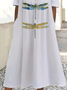 Femmes Libellule Blanc Col Rond Confortable Imprimé Robe Maxi Décontracté
