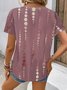 Blouses Femmes Pois Polka Simple Été Polyester Ample Demi Manche Col Châle Droit Régulier