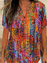 Blouses Femmes Bloc de Couleur Décontracté Été Aucune élasticité Quotidien Ample Demi Manche Régulier Régulier
