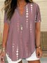 Blouses Femmes Pois Polka Simple Été Polyester Ample Demi Manche Col Châle Droit Régulier